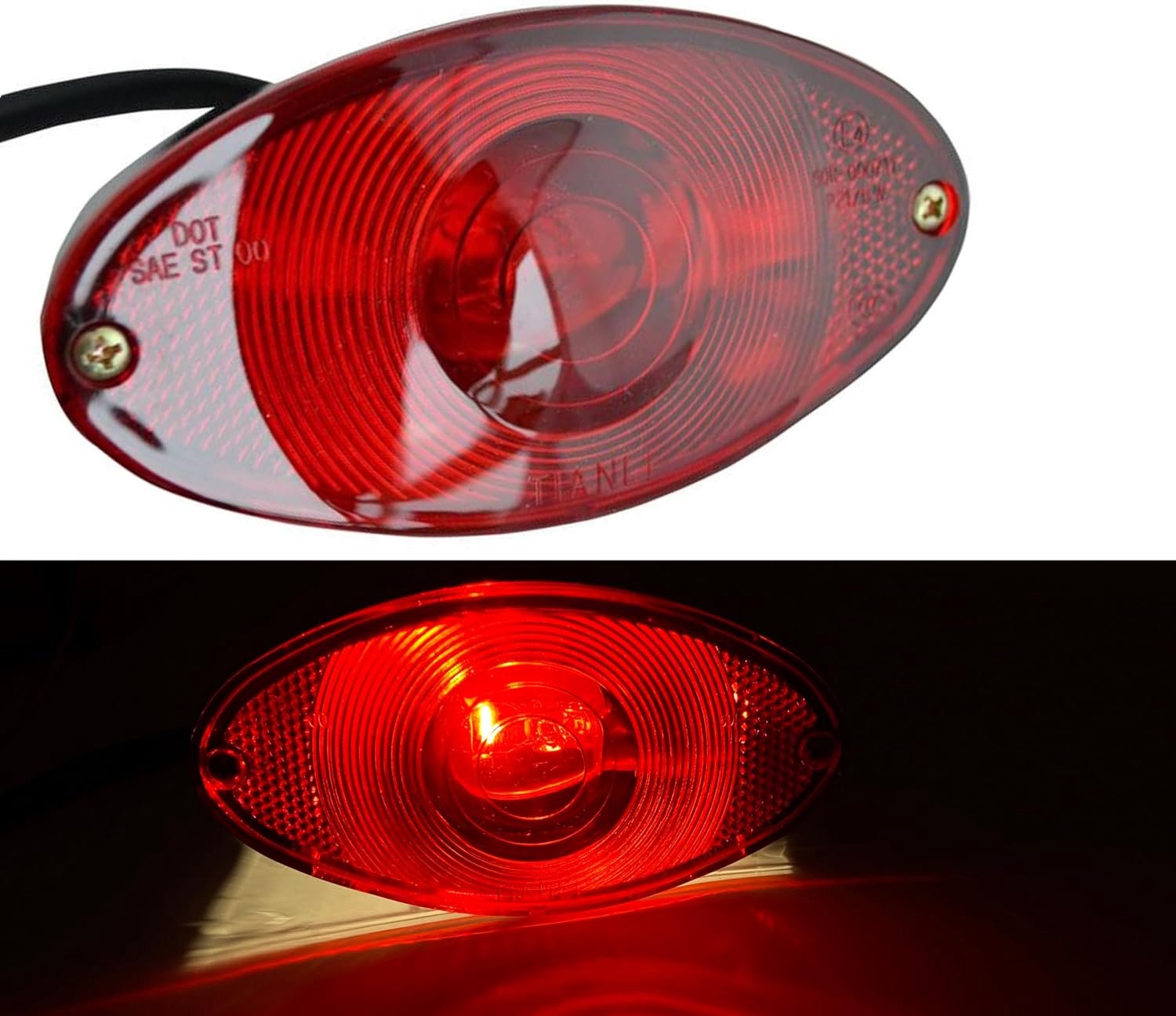 Motorfiets ovaal zwart op maat gemaakte stop-achterlicht voor Monkey Bike Trike Chopper
