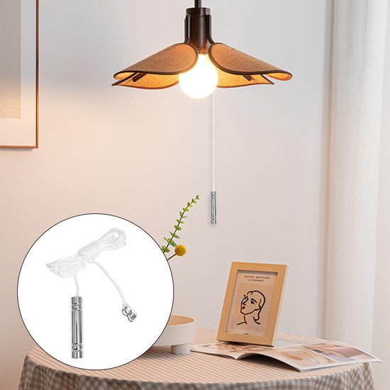 2 Stuks Retro Licht Touw, Trekkoord Voor Ventilatorlichten, Handvat Voor Plafondlichtschakelaar, Veilige En Praktische Accessoires. — afbeelding 2