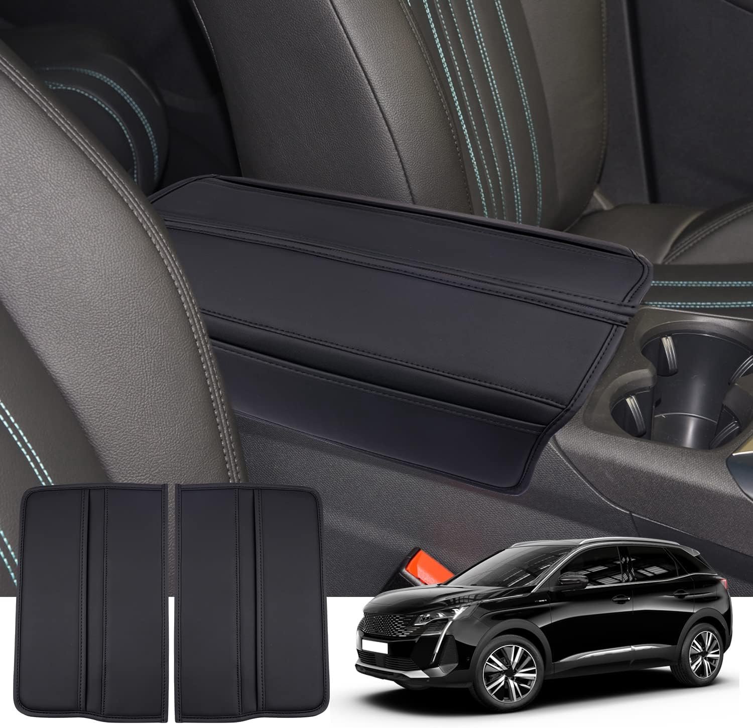Ruiya Compatibel met Peugeot 3008 5008 2017-2023 508GT 508SW middenarmsteunhoes, armleuningbox deksel 5008 accessoires beschermhoes middenconsole armsteun bescherming