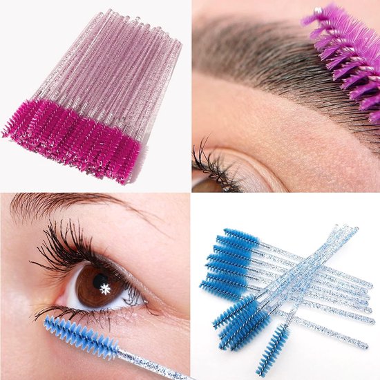 100 stuks wimperapplicatorborstel, wegwerpbare wimpermascarabestellen, toverstokjes, applicator, wenkbrauwborstel, benodigdheden voor wimperverlenging (Coloful) — afbeelding 2