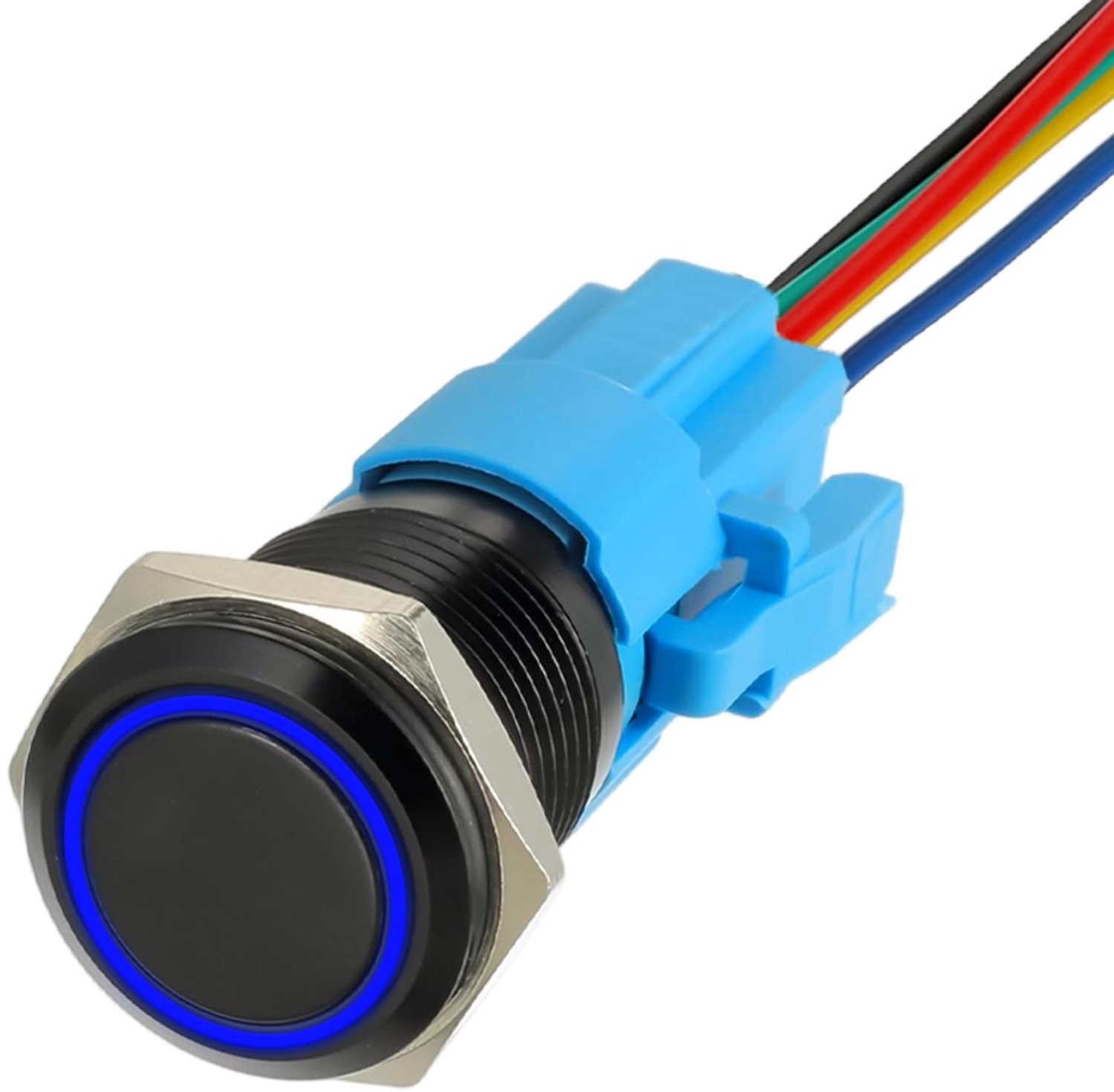19 mm 12 V DC zelfvergrendelende toetsen, drukschakelaar, 1NO1NC SPDT schakelaar, led-ringverlichting, waterdichte vergrendeling, drukknopschakelaar met draadstekker voor auto, camper, boot