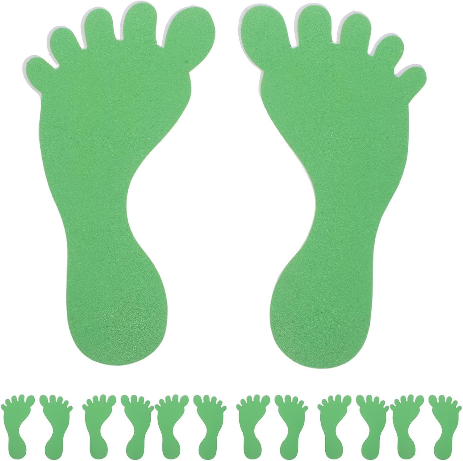 10 Paar Zelfklevende Voetafdruk Stickers Verwijderbare Vloerdecoratie voor Kleuterschool Dansstudio Kinderfeestjes Kleine Groene Voetafdrukken voor Trappen Muren