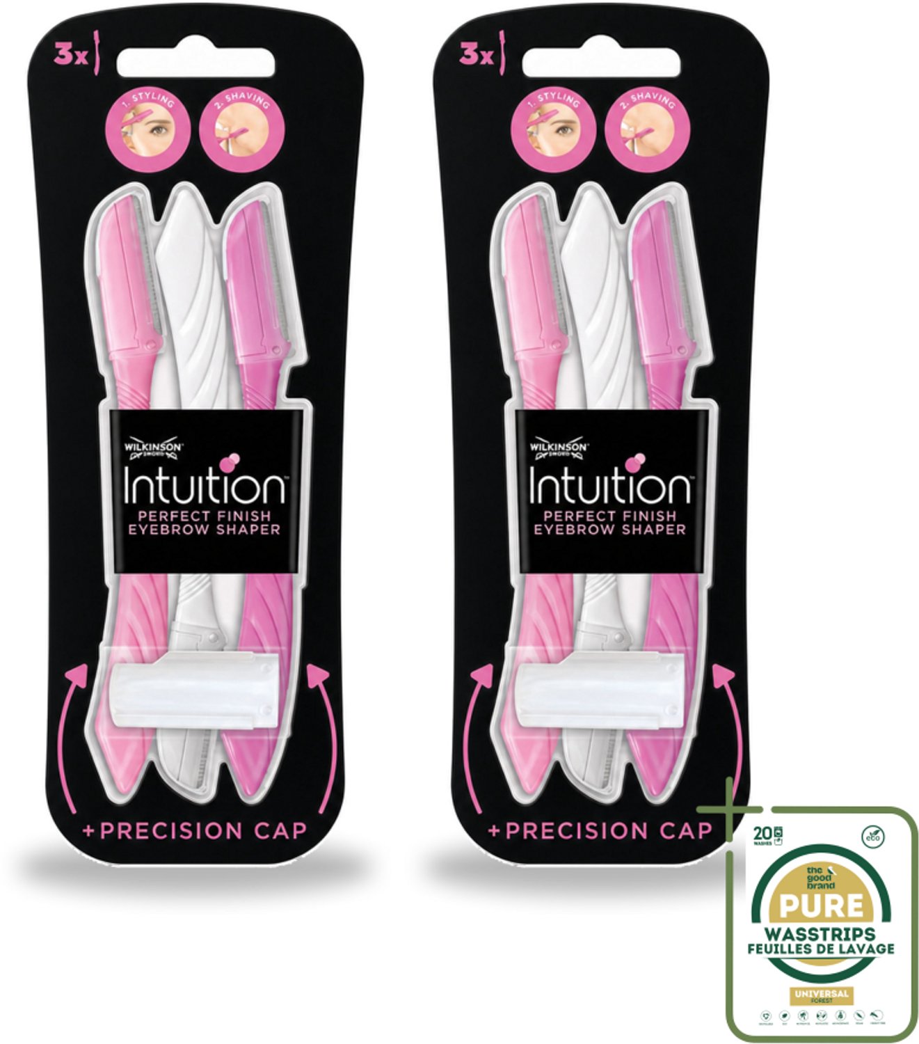 2 x Wilkinson Intuition - Navulmesjes - Wenkbrauw Shaper - Precisie - 3 mesjes - Wenkbrauw Shaper - Wenkbrauw Vormen - Haartjes Verwijderen - Exfoliatie - Huid Verzorging