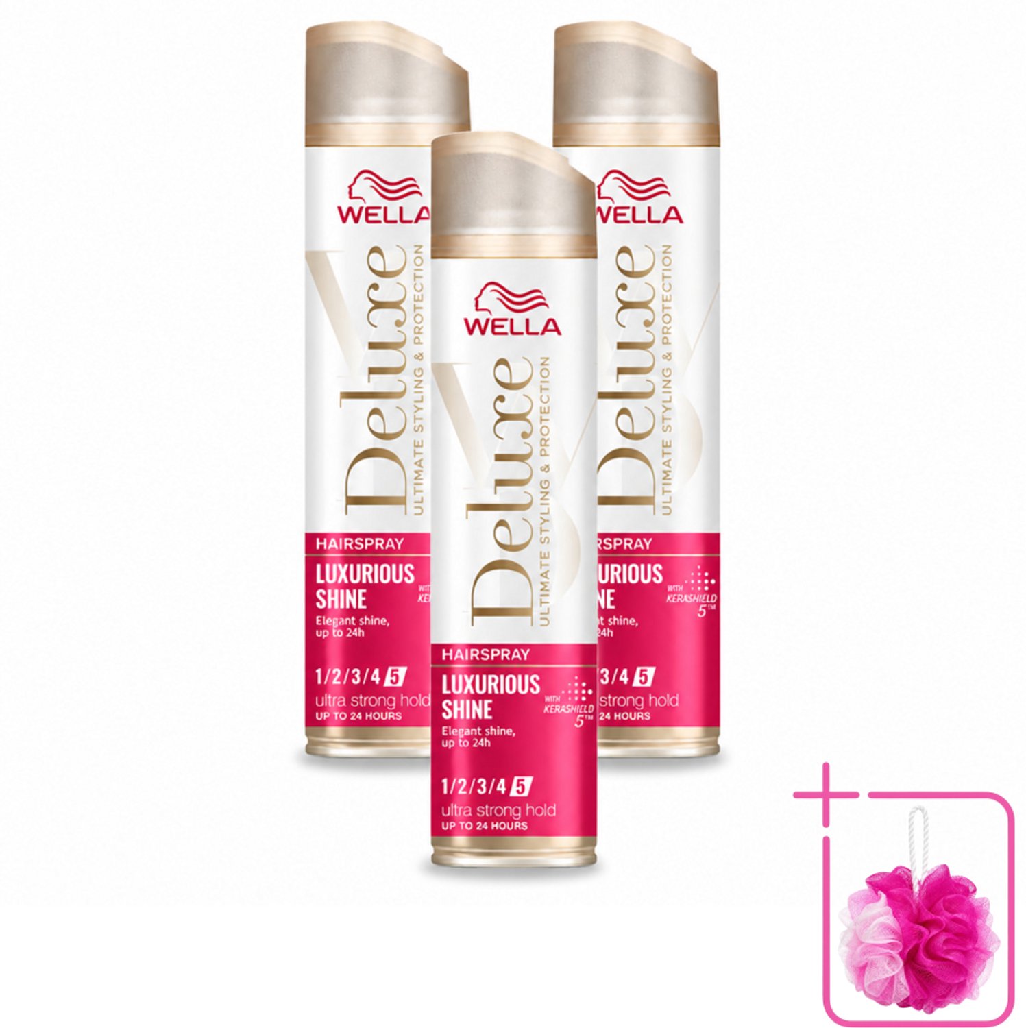 3 x Wella – Deluxe Luxurious Shine – Haarspray – 250 ml - Bulkverpakking - Haarspray - Douchemop - Glans