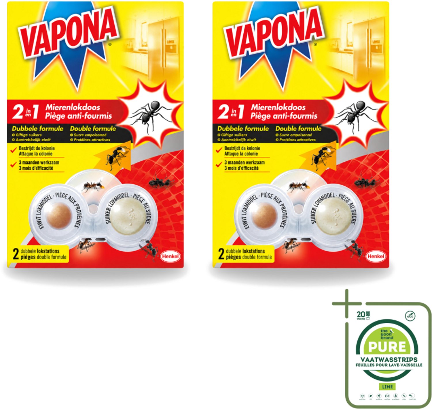 2 x Vapona – Mierenlokdoos – Dubbele Insectenval - Grootverpakking - Vaatwasstrips - Mierenbestrijding - Mierenlokdoos - Mierenbestrijding Binnen En Buiten - Mierenbestrijding Buiten - Mierenbestrijding In De Tuin