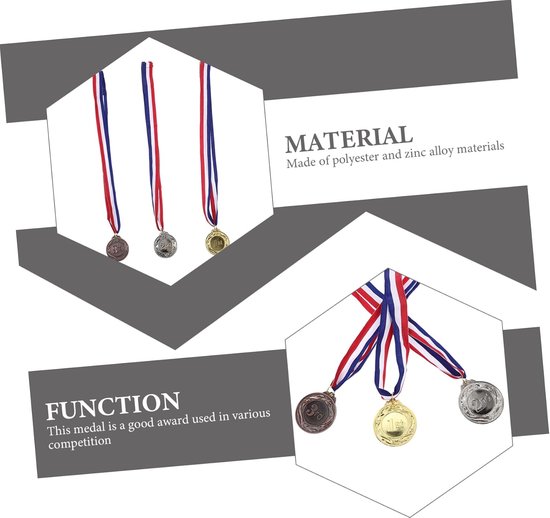 6 Stuks goud voetbal trofee medaille linten sportdagmedailles voor kinderen sport- Verjaardagscadeau sport medailles wedstrijd beloning medailles competitie medaille legering — afbeelding 5