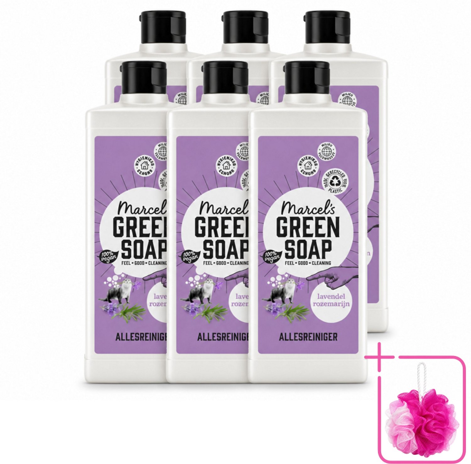 6 x Marcel's Green Soap - Allesreiniger - Lavendel & Rozemarijn - Natuurlijk & effectief - 750 ml - Bulkverpakking - Allesreiniger - Douchemop - Natuurlijke reiniger
