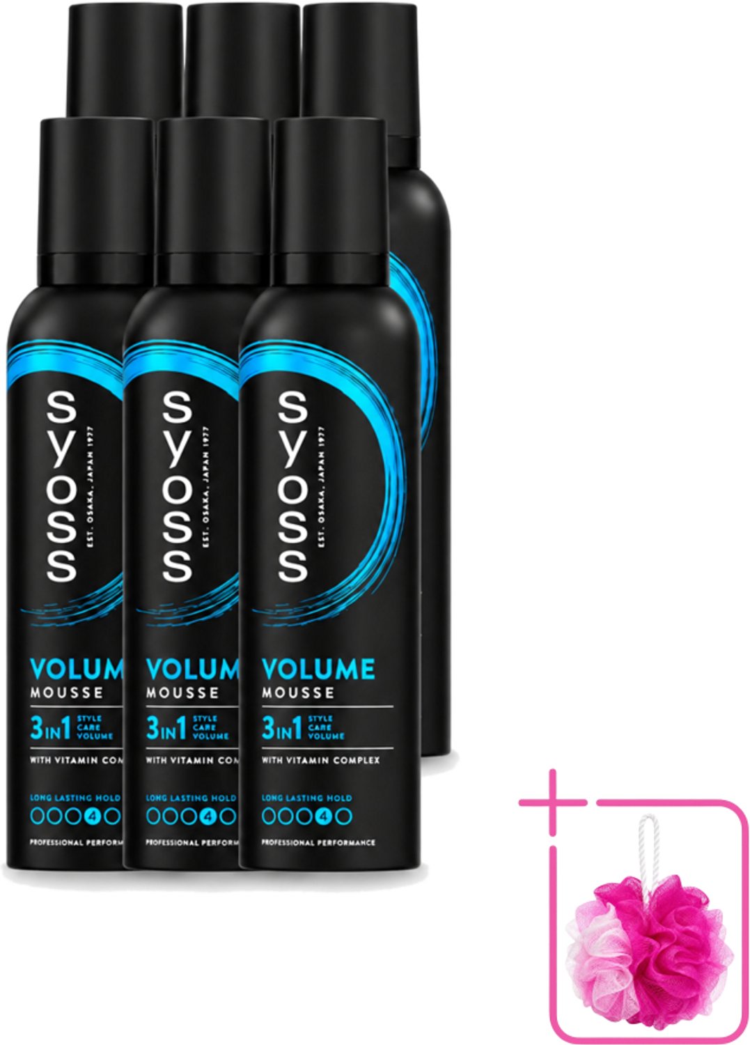 6 x Syoss - Volume - Haarmousse - Langdurige Volume - 250 ml - Bulkverpakking - Haarmousse volume - Douchemop - Salonkwaliteit haar