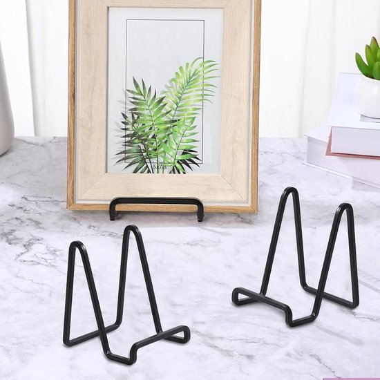Ezel displaystandaard voor borden - 15,2 cm opvouwbaar houderrek, compact metalen frame voor foto's, records, borden, lichtgewicht ondersteuning voor tafel, bureau, aanrecht | feesttentoonstelling — afbeelding 3