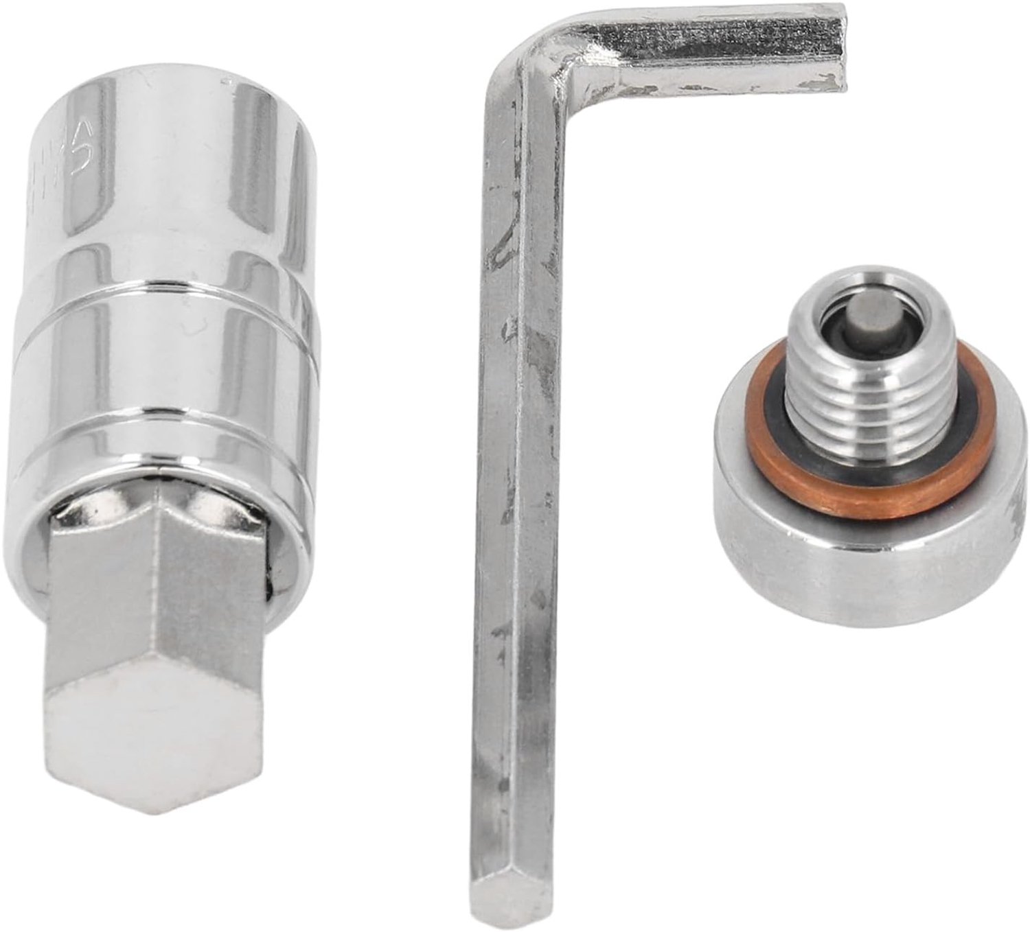 Olieaftapplug M12x1.75 304 roestvrij staal zelftappende oliecarterreparatieset met sleutel Professionele kwaliteit voor auto-motoroliecarteronderhoud en reparatie