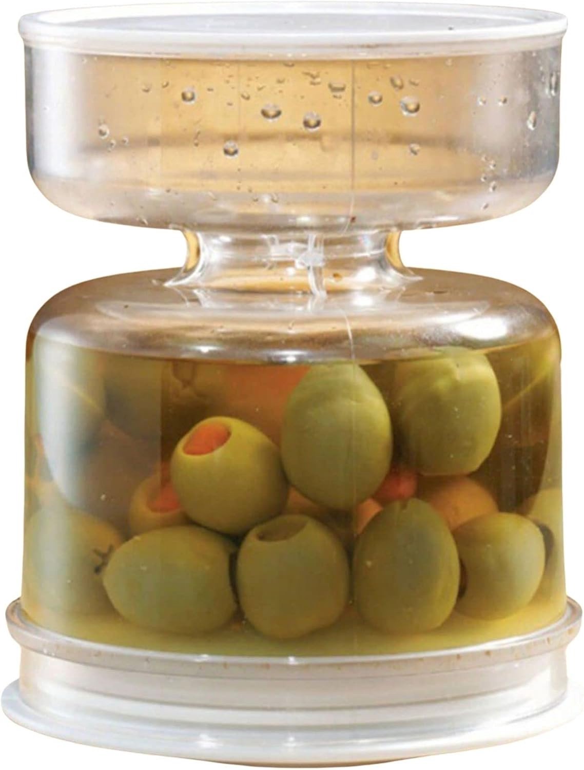 Klein Potje voor Augurken en Olijven met Zeef, Lekvrije Container voor Kimchi en Ingeblikte Fruit, Keukenaccessoires voor Voedselopslag