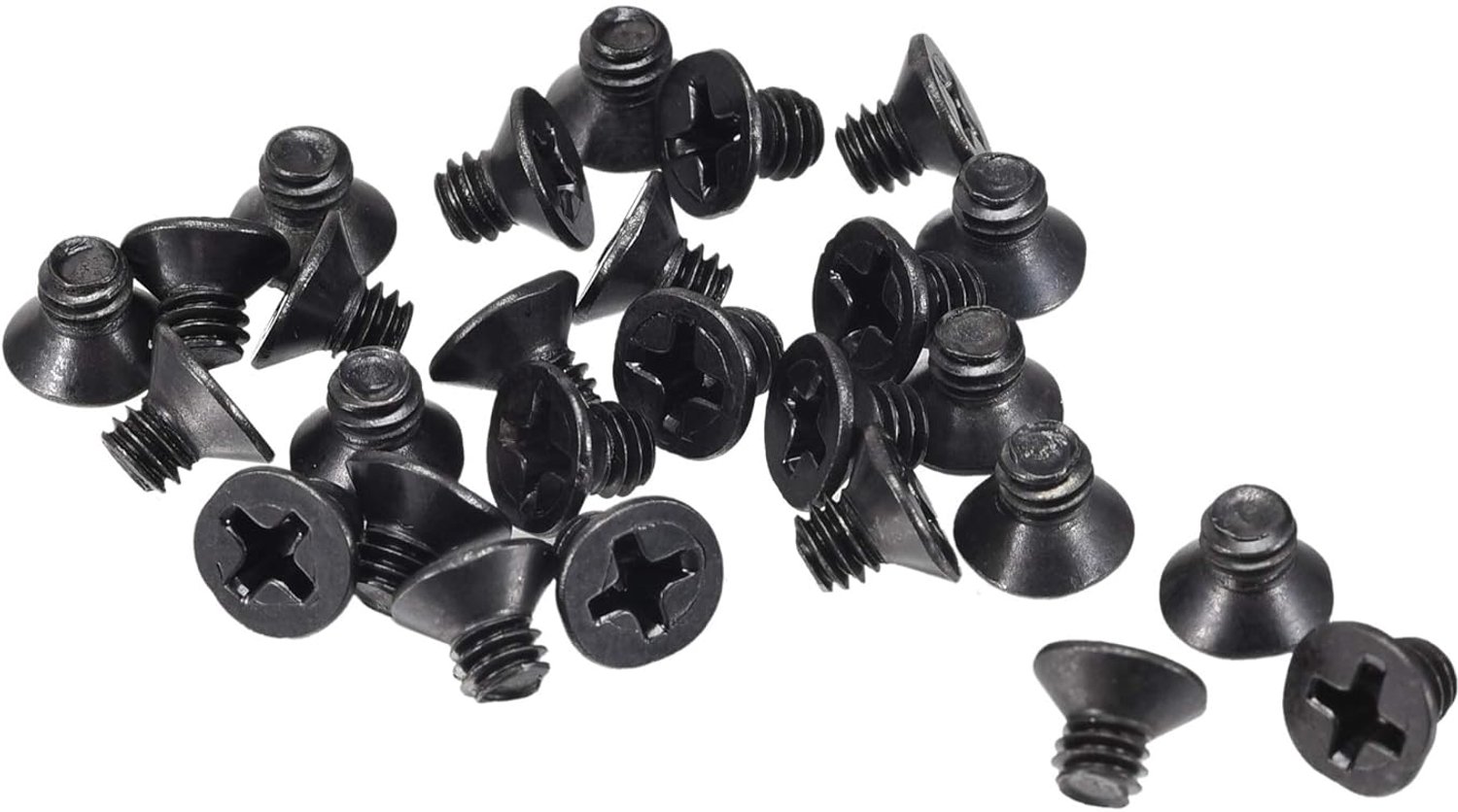 sourcing map 50pcs M4 x 5mm Phillips Screw Cap Black for Laptop PC TV Fan Audio Switch - ShopVlot