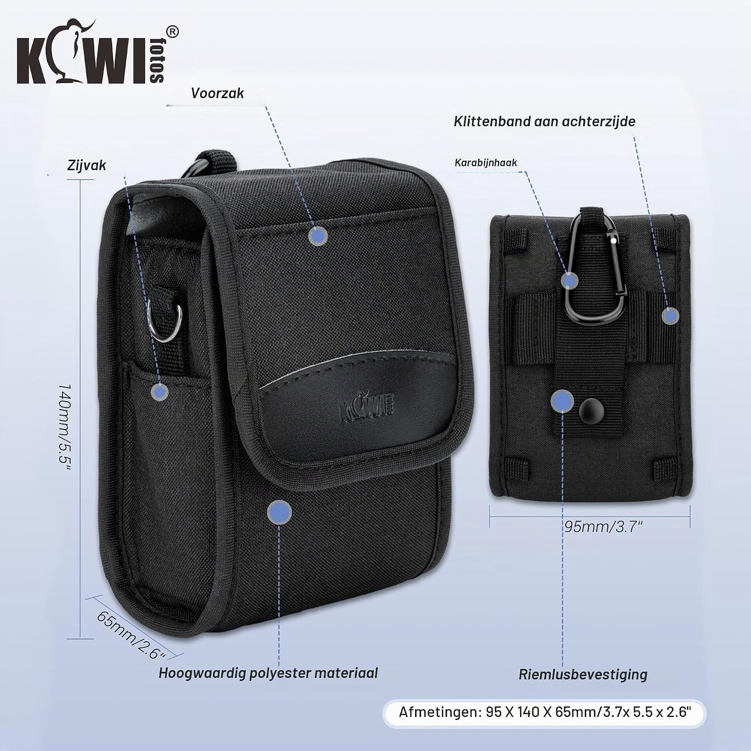 Compacte Camera Tas met Verstelbare Schouderband voor Sony ZV1, RX100, Ricoh GR en Powershot G7X - Geschikt voor 13 x 8 x 5 cm