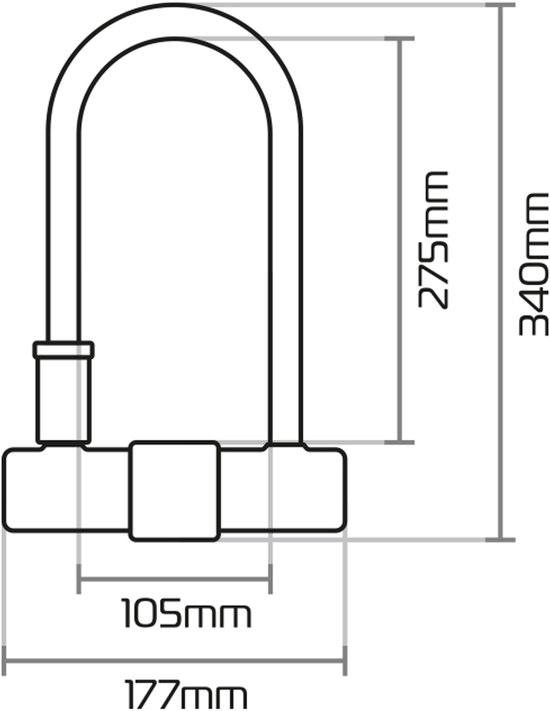 Oxford U-Beugelslot - ART-4 - Lang beugelslot met kabel - Fatbike Slot - E-bike Slot - Scooterslot - Motorslot U slot van Oxford — afbeelding 4
