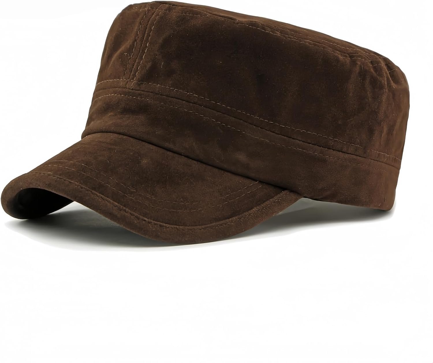 Suède militaire pet heren legerpet cadet hoed, unisex vintage stijl platte baseballpet verstelbare veldpet voor herfst en winter