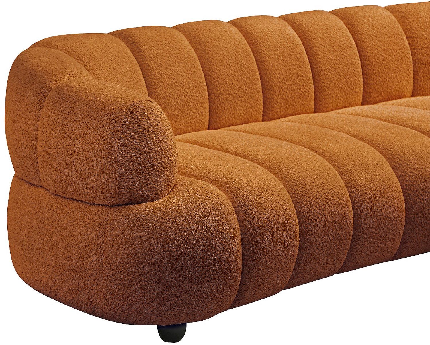 Vente-unique Vierzitsbank in terracotta boucléstof - COLIANI