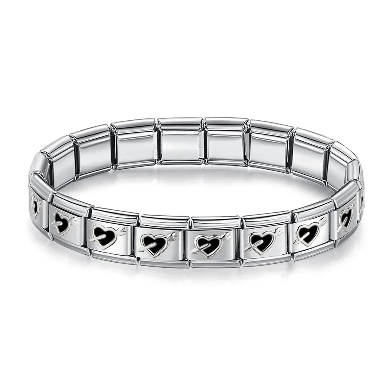 Armband Zwart hart met pijl