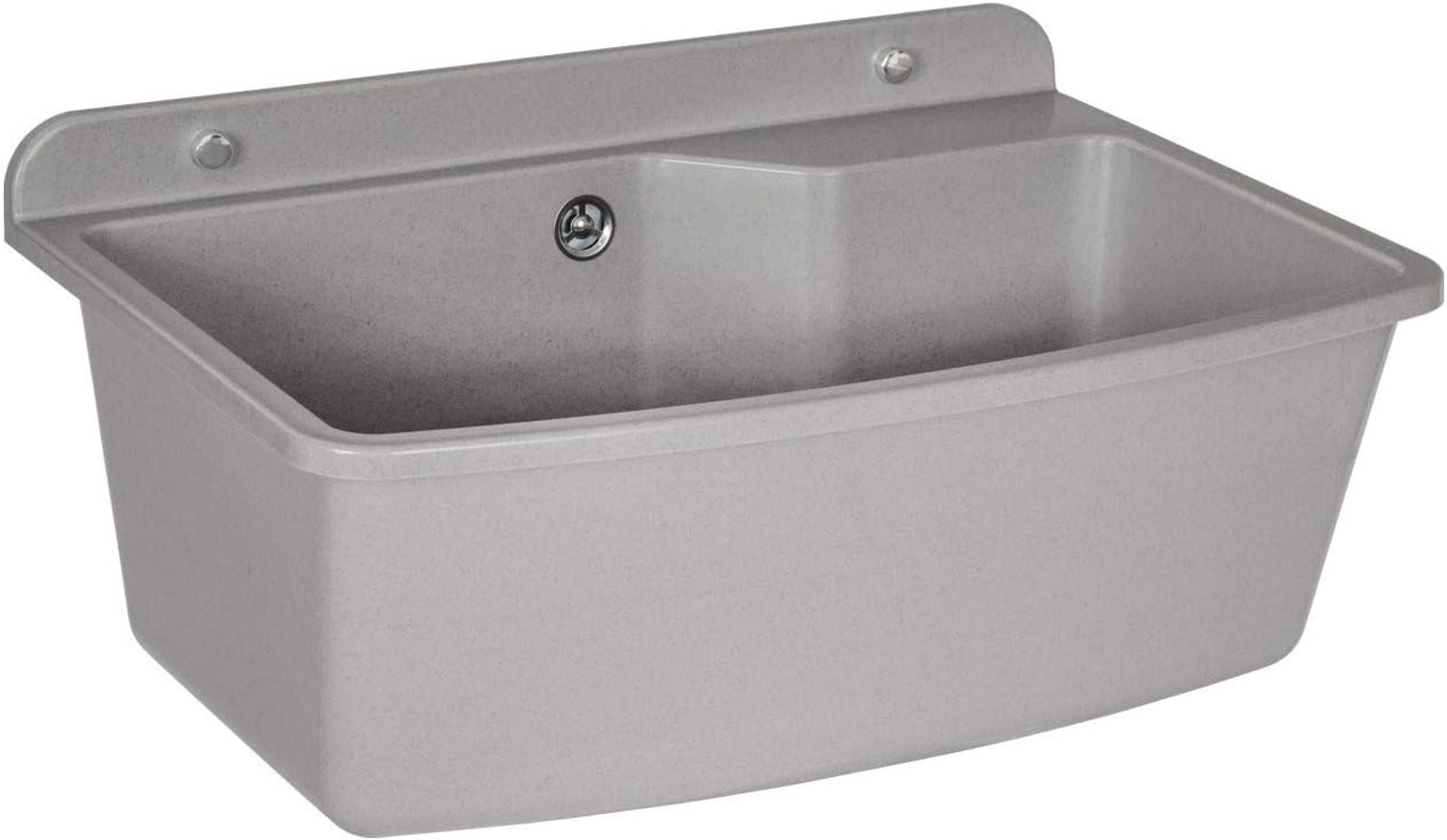 Gietbak wasbak spoelbak 610X440 graniet grijs groot wandgootsteen