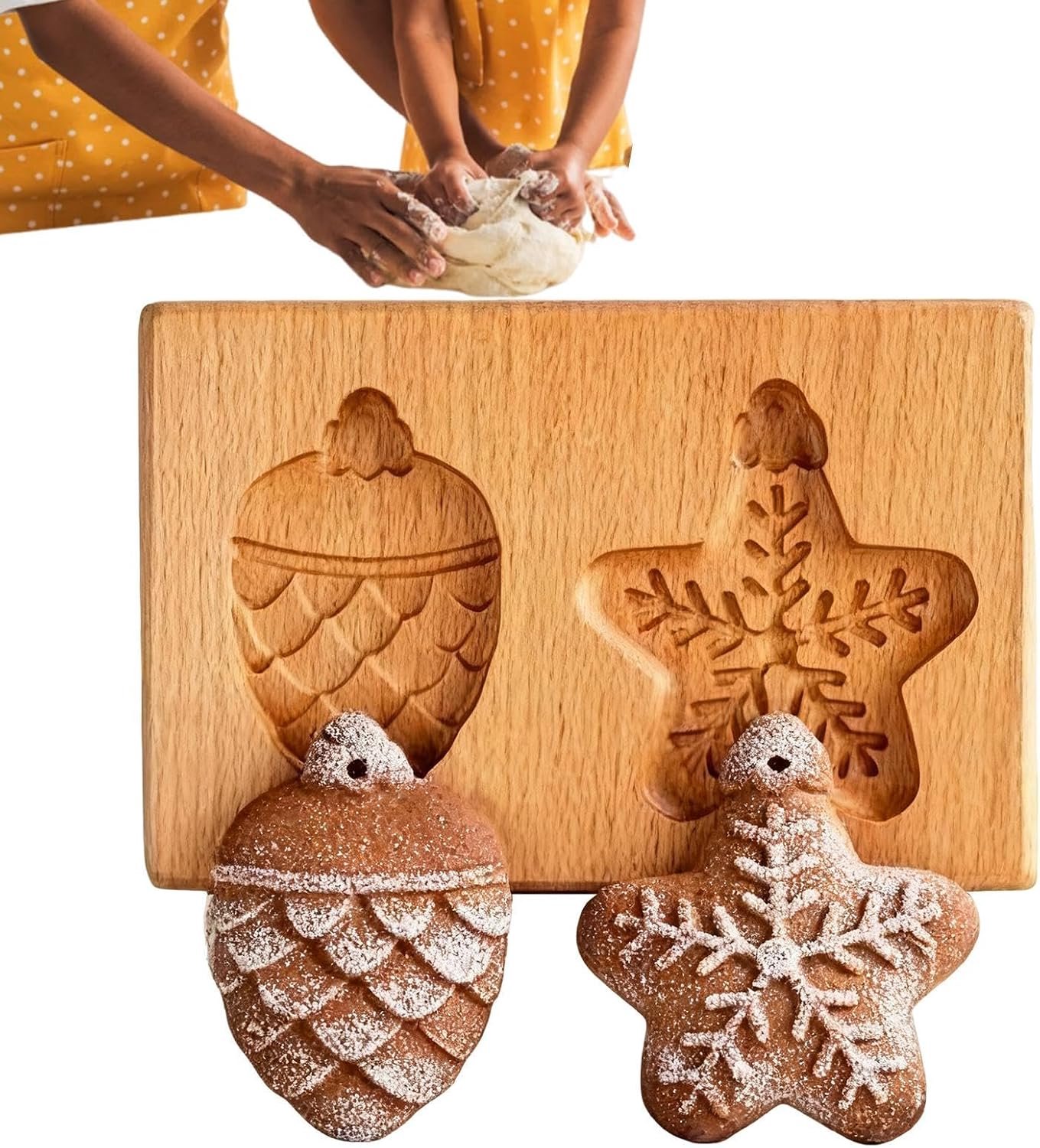 Houten Koekvormen Realistisch Ontwerp Met Moeiteloos Loskomen