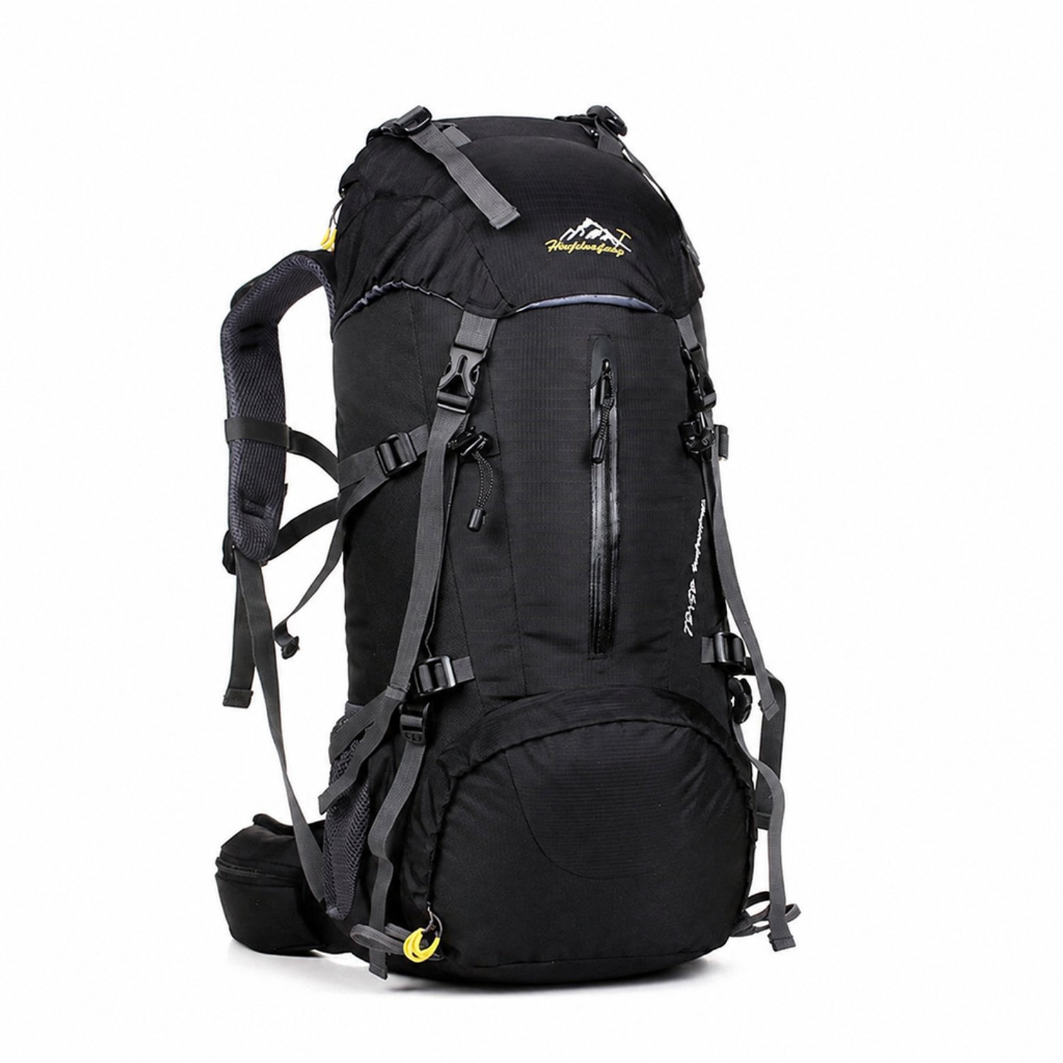 Rugzak - 45+5 l - effen zwart - voor outdoor en reizen