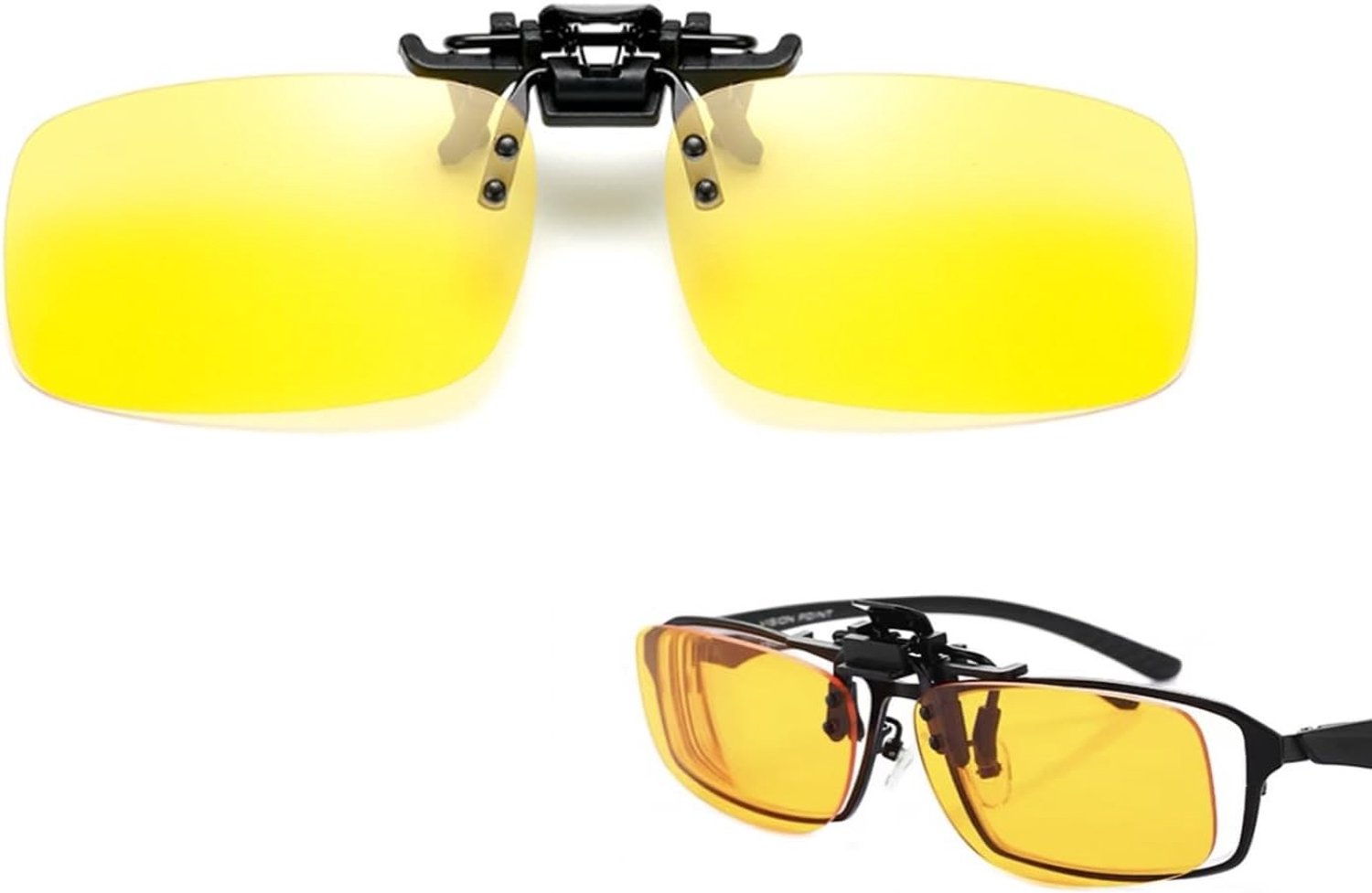 Zonnebril Clip-On voor Mannen en Vrouwen, Gele Zonnebril met UV-bescherming en Visor Functie