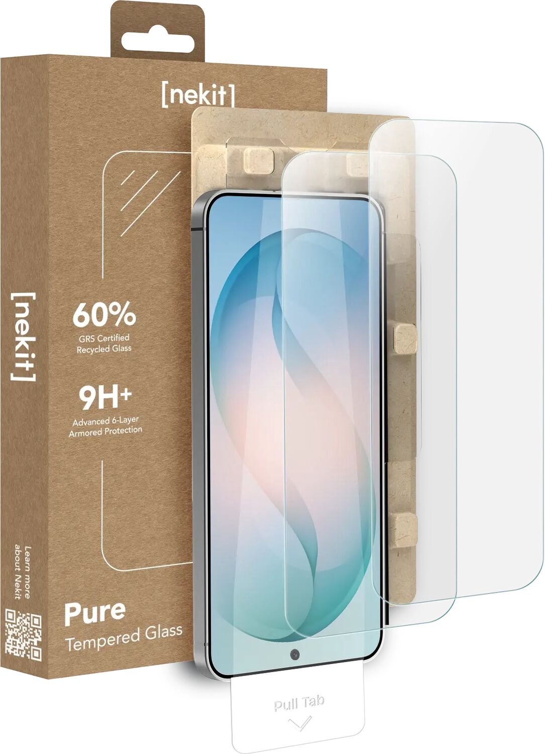 NEKIT Pure - Duo Pack Tempered Glass Geschikt voor Samsung Galaxy S26 FE - 9H+ Gehard - GRS Gerecycled Glas - Screen Protector met Installatiebox - Case Friendly