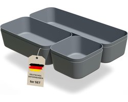 VMbathrooms Lade-organizer, set van 6 sorteerboxen, antraciet