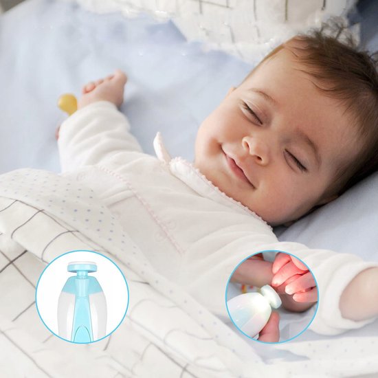 Elektrische nagelknipper - elektrische nagelknipper voor baby's - elektrische nageltrimmer voor baby's - knipt vinger- en teennagels - 6-in-1 nagelset - met LED-lampje - veilig voor pasgeborenen, kinderen en volwassenen. — afbeelding 5