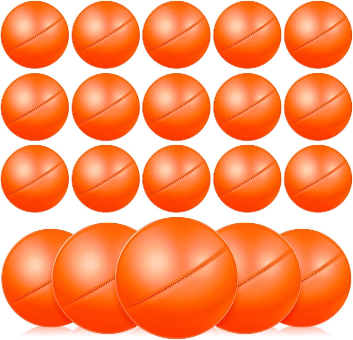 Tombola Trekballen Set van 25 Stuks, 4 cm Grote Holle Plastic Bingo Ballen voor Spelletjes en Verkoopautomaten (Oranje)