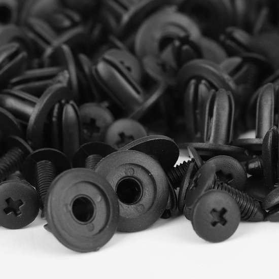 100 stuks auto push pins klinknagels kunststof bumper bekleding clips assortiment voor motorfiets bussen treinen en vliegtuigen-Clips De Fixation Voiture — afbeelding 2