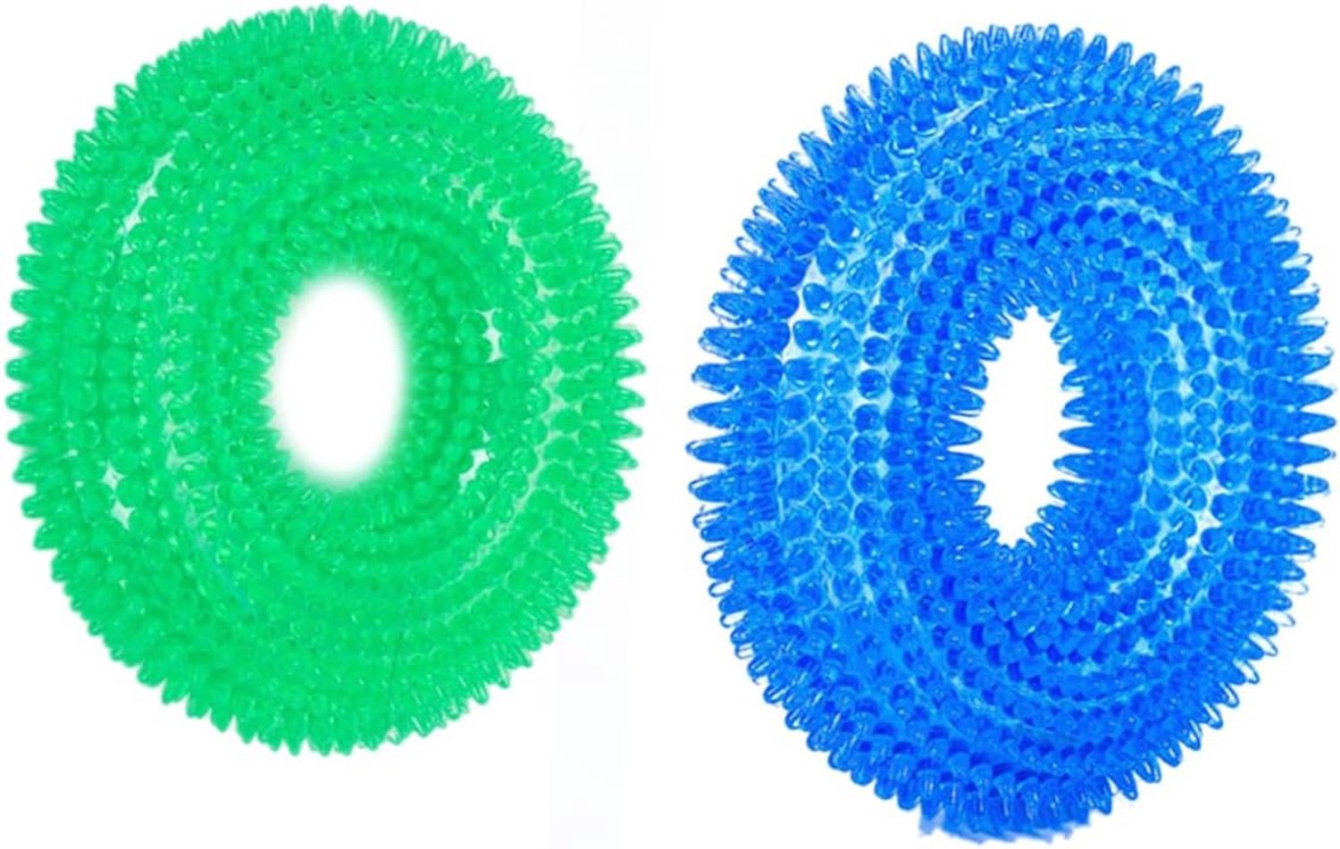 Happyyami 2stuks Kauwringen Voor Honden Duurzaam Flexibel Speelgoed Voor Tandverzorging Leuk Ontwerp Voor Interactief Spelen Blauw Groen