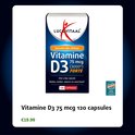 Verpakking van Lucovitaal Vitamine D3 75 mcg (3000IE) Forte 120 capsules. Met logo en 'Gemakkelijk slikbaar'.