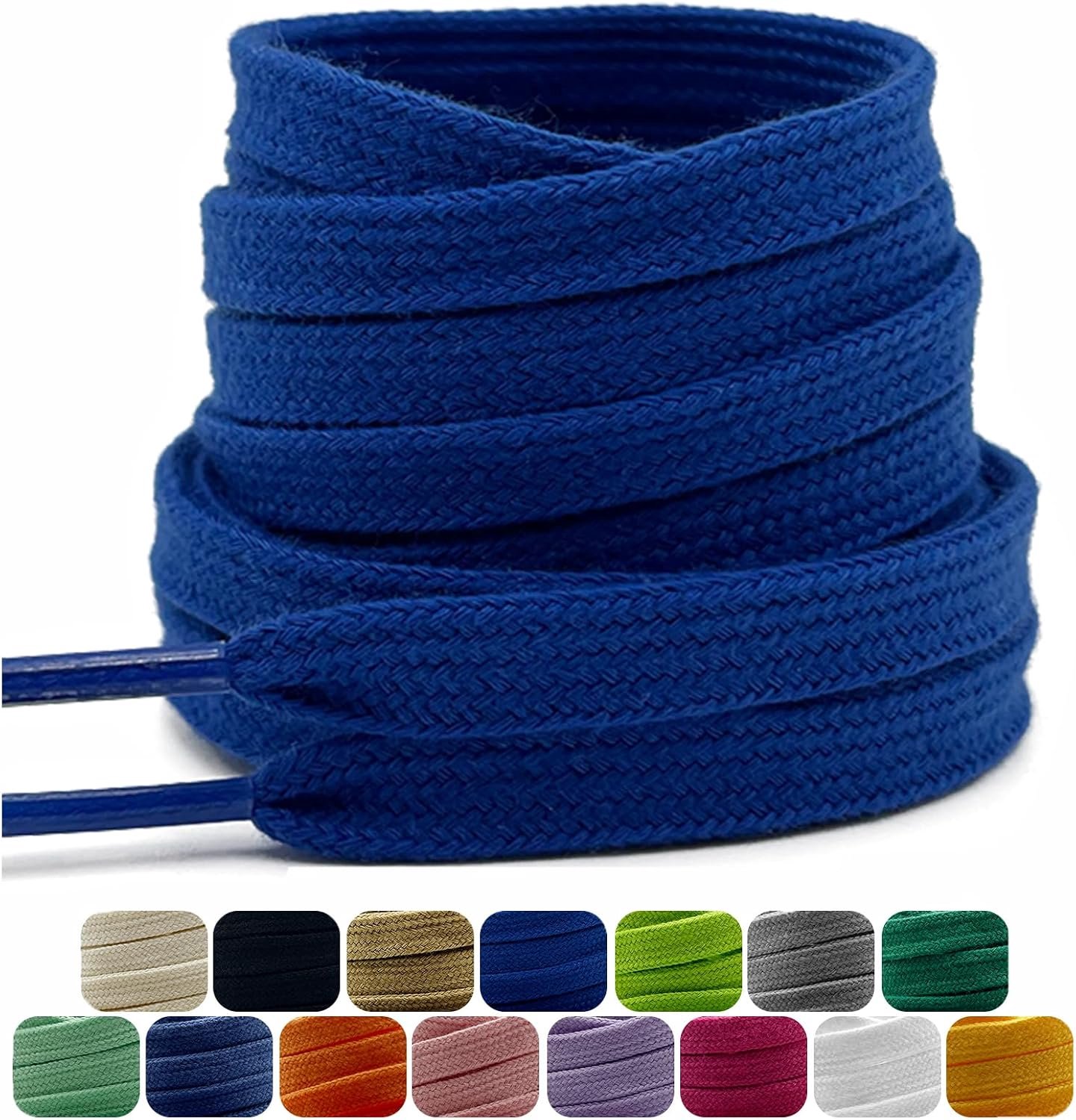 2 paar katoen schoenveters, 9 mm brede platte veters voor sneakers, sportschoenen, trainers, scheurbestendige premium vervangende schoenveters