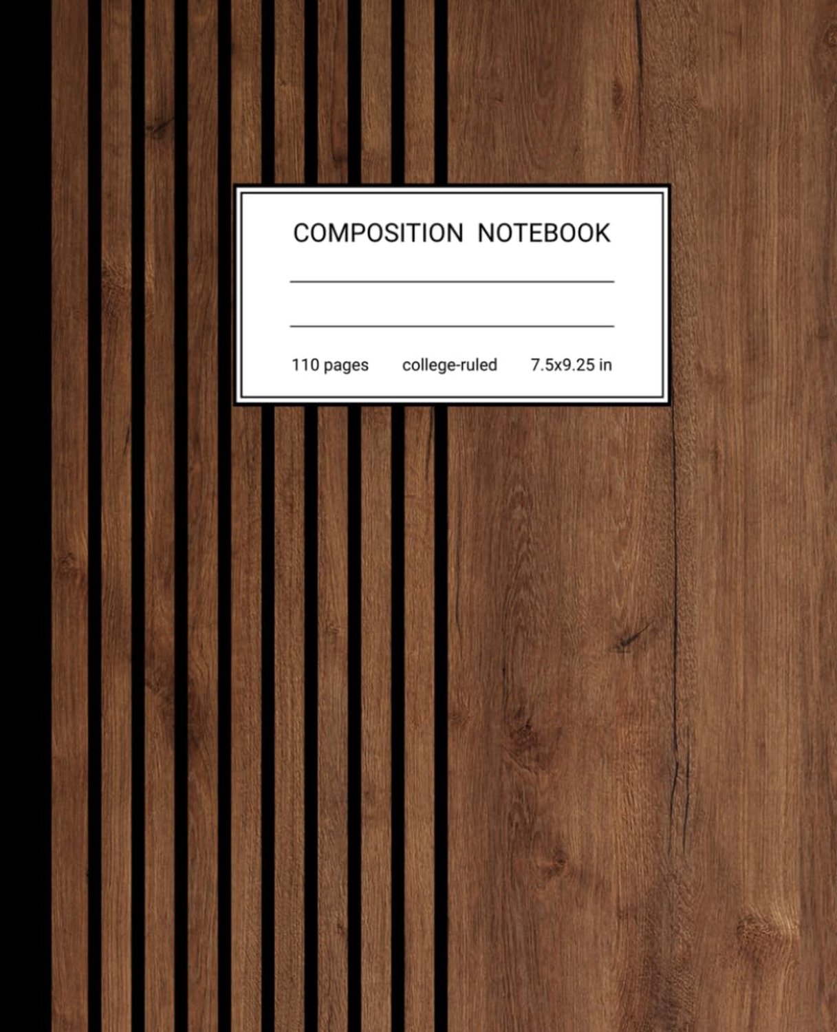 Composition Notebook - Dark Walnut Wood Slats Journal: Aesthetic College Ruled Notebook for School, College, Work, and - ShopVlot