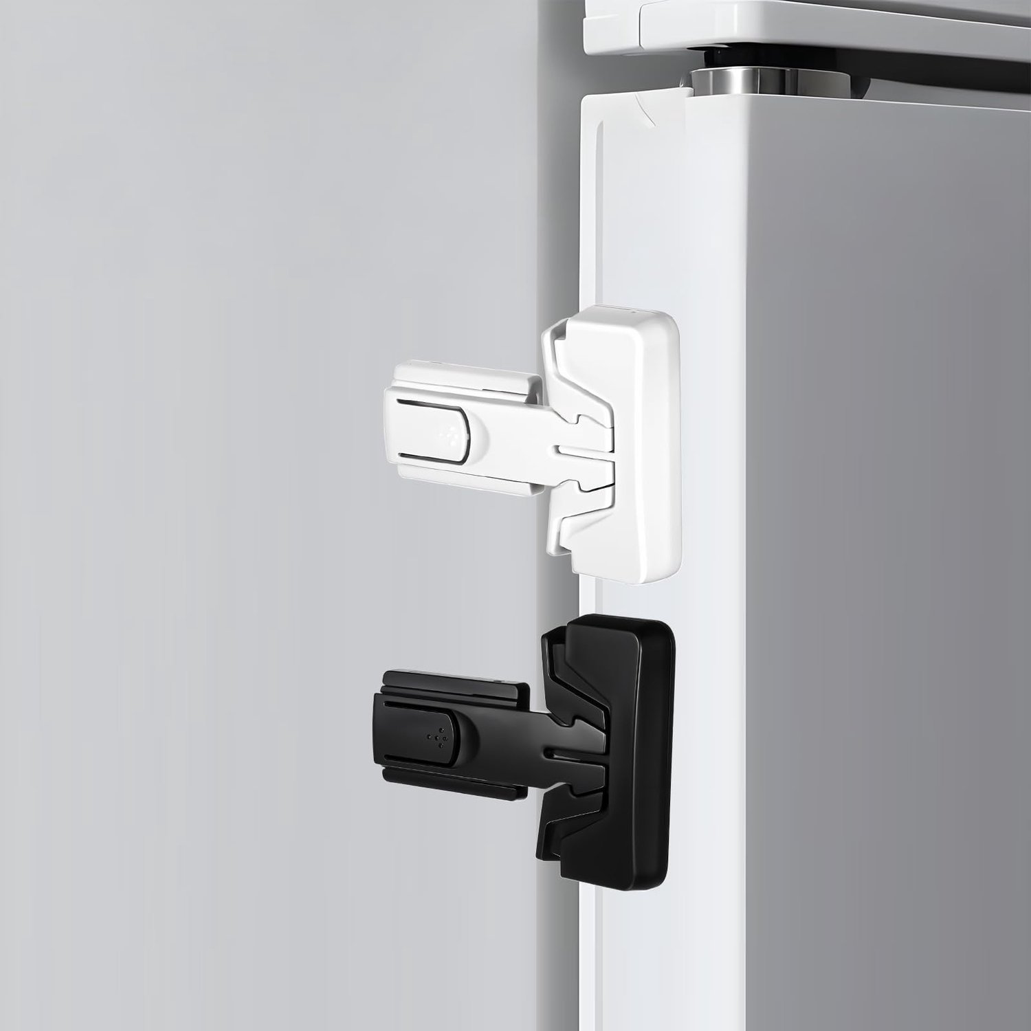 2 stuks kindveilige koelkastsloten, wit koelkast/koelkast/vriezer deurslot (enkele deur), vergrendelt automatisch bij het sluiten van de deur, koelkas