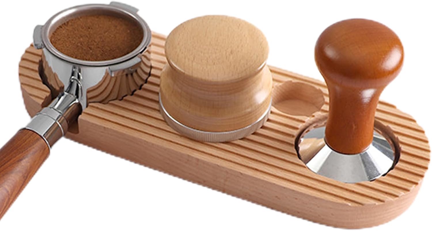 Espresso stopstation, koffiestation - houten tamperhouder, antislip koffie, opslag van houten espresso