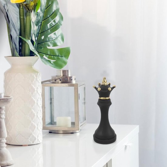 2 Stuks Schaken Koning Koningin Beeldjes van Resin Schaakstuk Decoratie voor Bureau Tafel Duurzame Schaakbeeldjes Moderne Desktop Sculpturen voor Huis Kantoor — afbeelding 5
