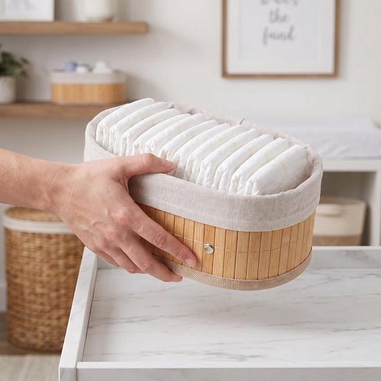 3 stuks geweven bamboe opbergmanden - kleine ovale mandjes voor speelgoed en servetten - landelijke opbergoplossing voor voorraadkast, kinderkamer, keukenkastjes, kaptafel, diverse maten — afbeelding 2