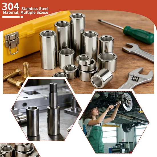 10 stuks afstandshulzen 8 mm ID x 12 mm OD x 6 mm L afstandhouders roestvrij staal 304 ronde afstandshulzen zonder binnendraad kolommen voor schroeven M8 voor bouwen en andere mechanische — afbeelding 3