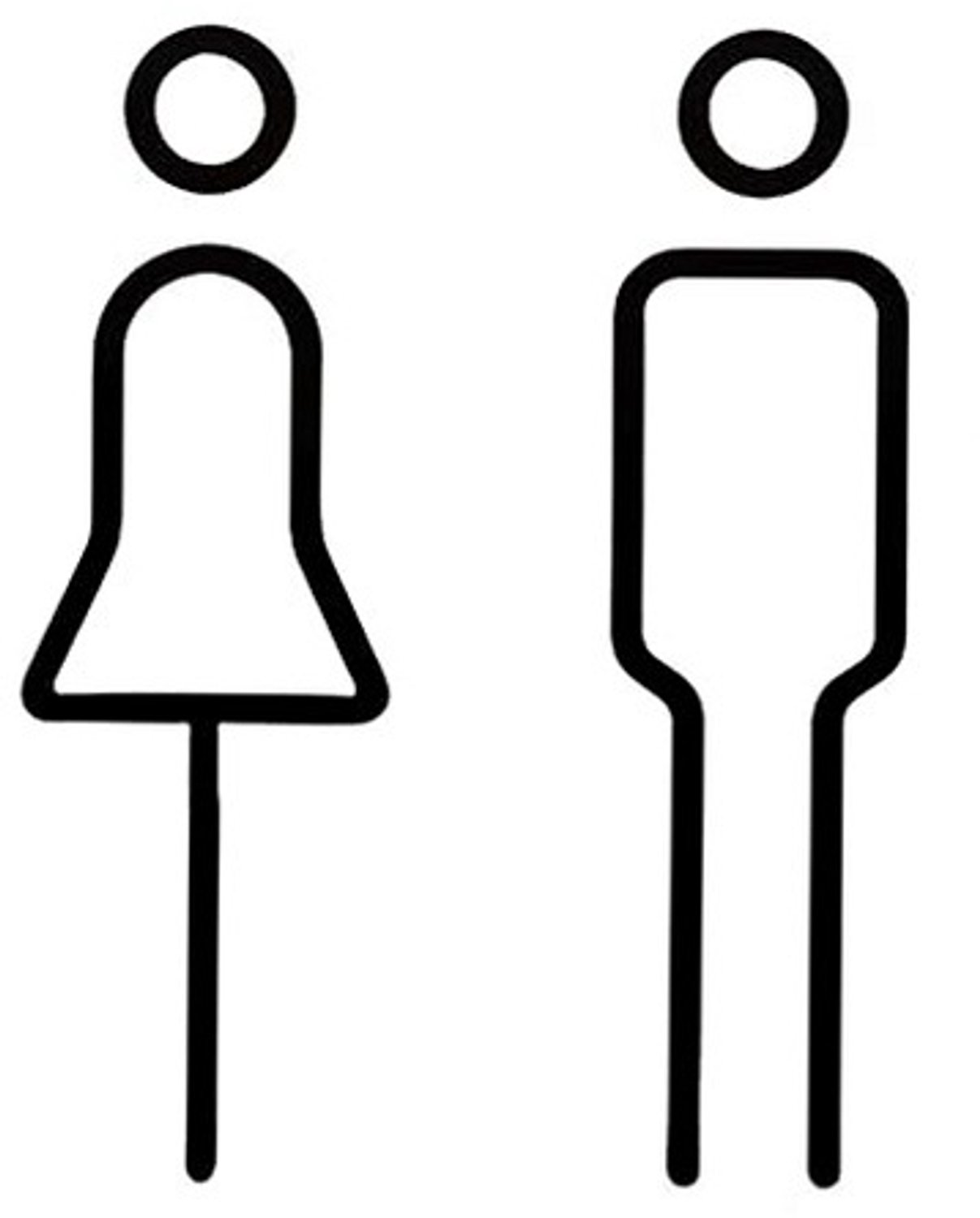 Zelfklevende Toiletbordjes - Minimalistisch Acryl - Dames & Heren