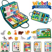 Wiebelo Busy Book Wild Animals - Montessori Activiteitenboek met Dieren - Busy Board - Sensorisch Speelgoed - Activiteitenbord - Doeboek - Fijne Motoriek Speelgoed - Educatief Speelgoed - Reisspeelgoed voor Onderweg - Leerboek - Activity Center