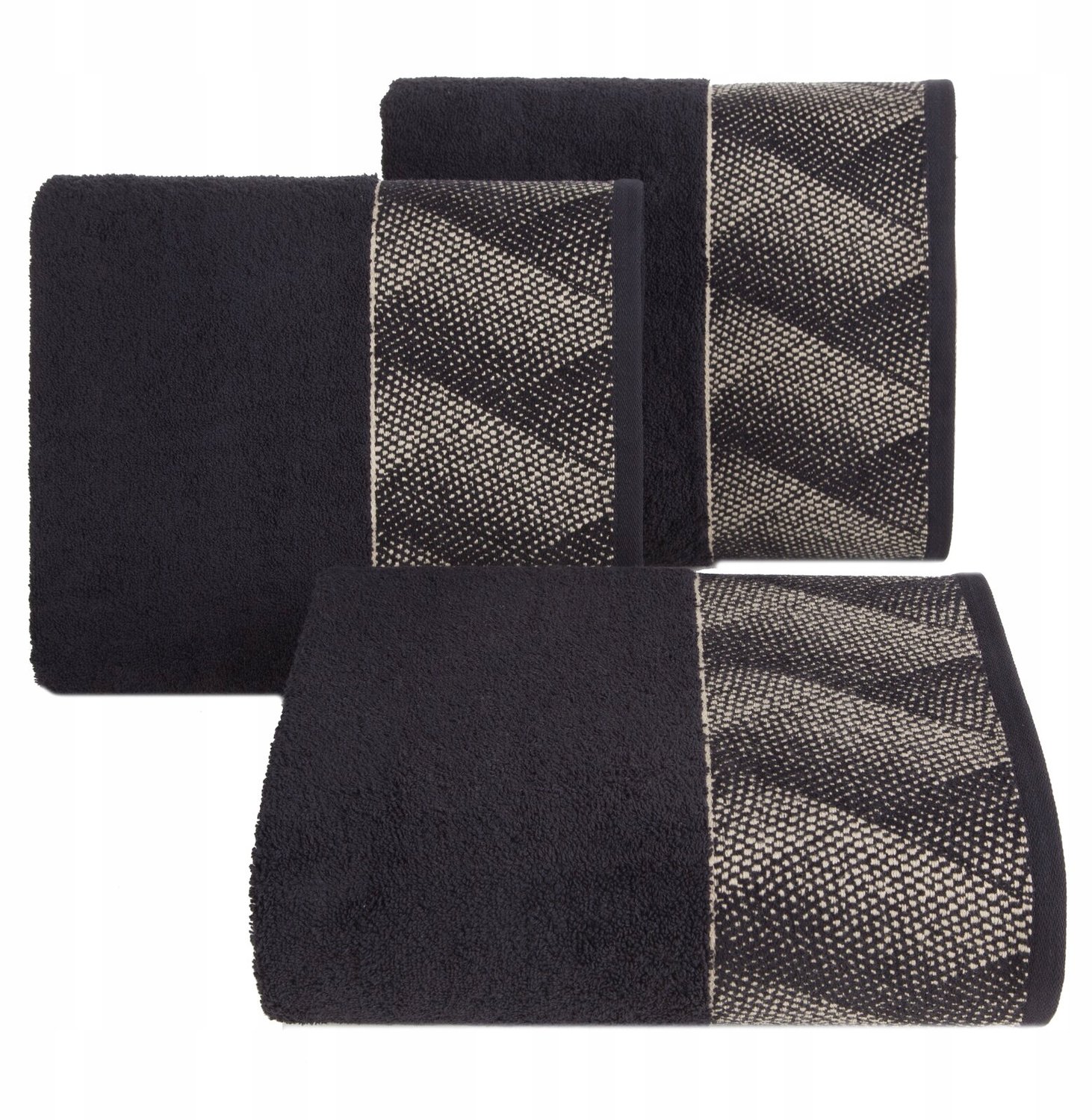 Luxe Zwarte Katoenen Badhanddoek 70x140 cm - 500 GSM