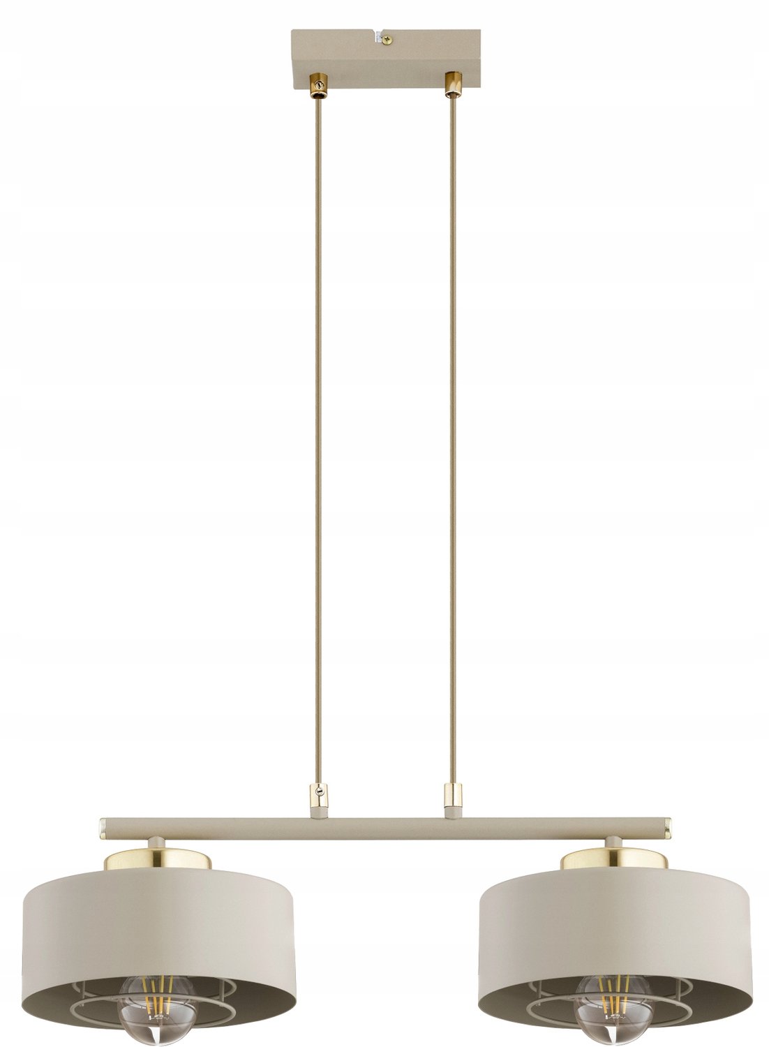 Hanglamp Beige Ecru Loft Stijl Edison - Metalen Kap