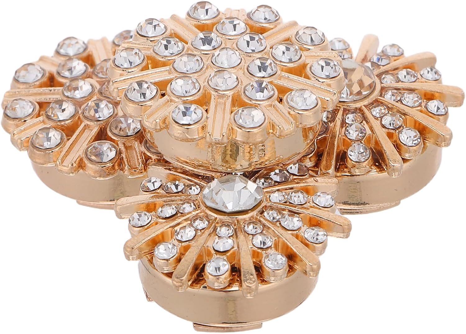 4 Stuks Gouden Afneembare Strass Knoophoezen Sneeuwvlokdesign Stevige Legering Versiering voor Damesblouses Formele Jasmanchetten voor Kerst Feestelijke Gelegenheden
