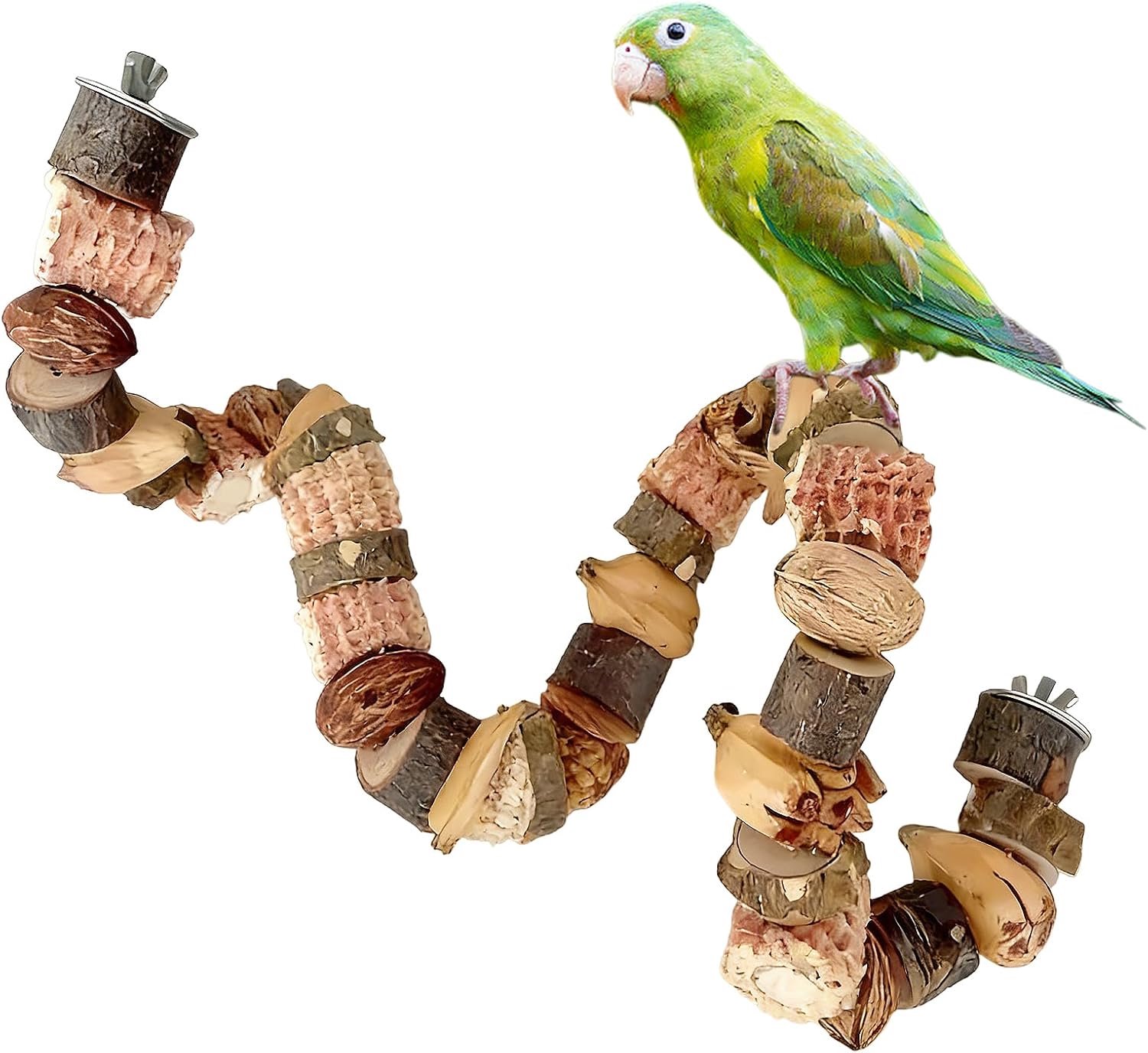 Speelgoed voor papegaaien, natuurlijk houten zitstokken, maïskolf, kauwspeelgoed, accessoires voor vogelkooien, papegaaienspeelgoed voor grijze papegaaien, aras, cacadus