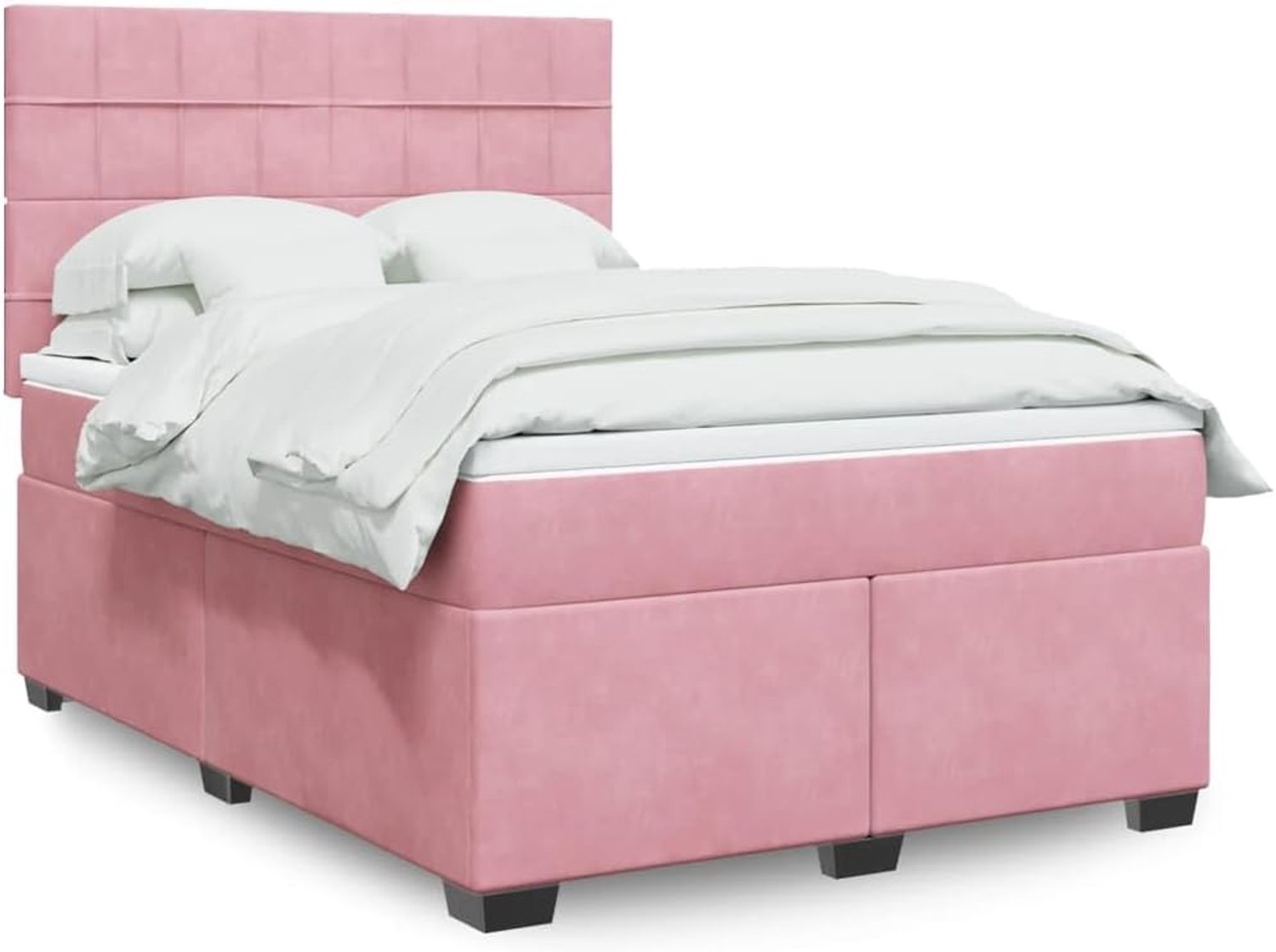 Boxspring met pocketveringmatras roze 140x200 cm