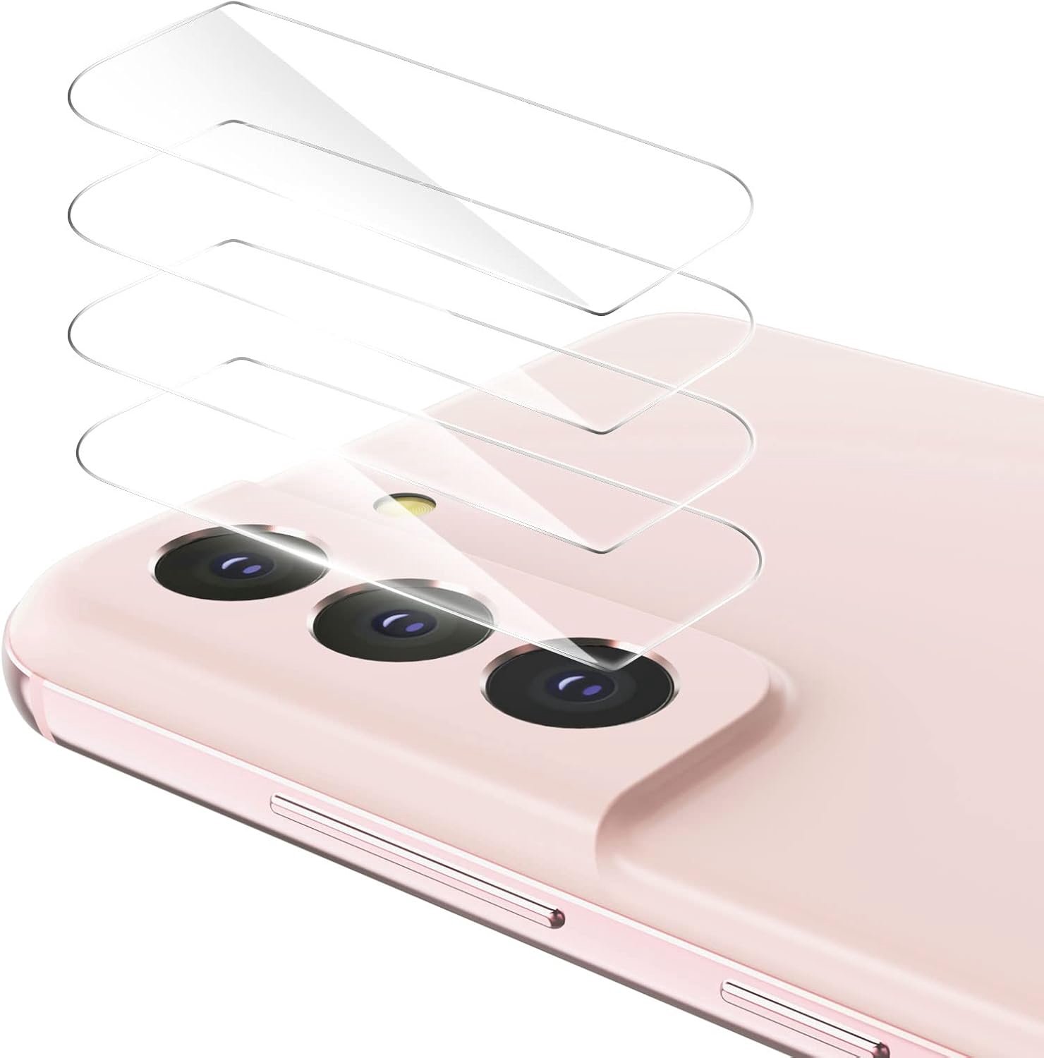 Imluckies Camerabescherming voor Samsung Galaxy S22 en Samsung Galaxy S22 Plus 2022, gehard glas [hardheid 9H], krasbestendig en HD heldere camerabescherming aan de achterkant, transparant, 4 stuks