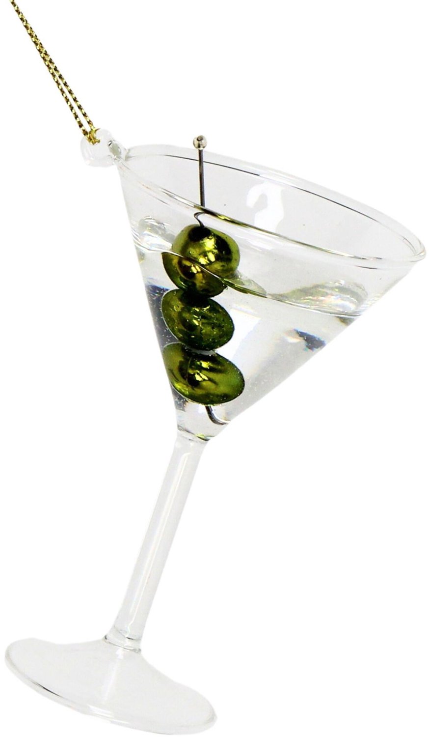 Ornament kerstbal Cocktail Martini Glas Helder 10.5 cm HD Collection