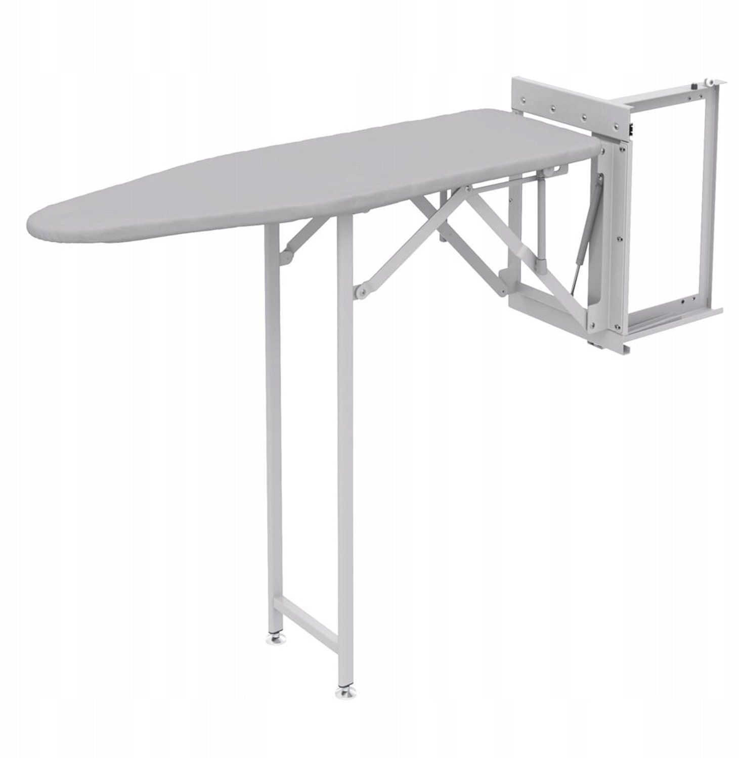 Inbouw strijkplank met rem, wit, ruimtebesparend