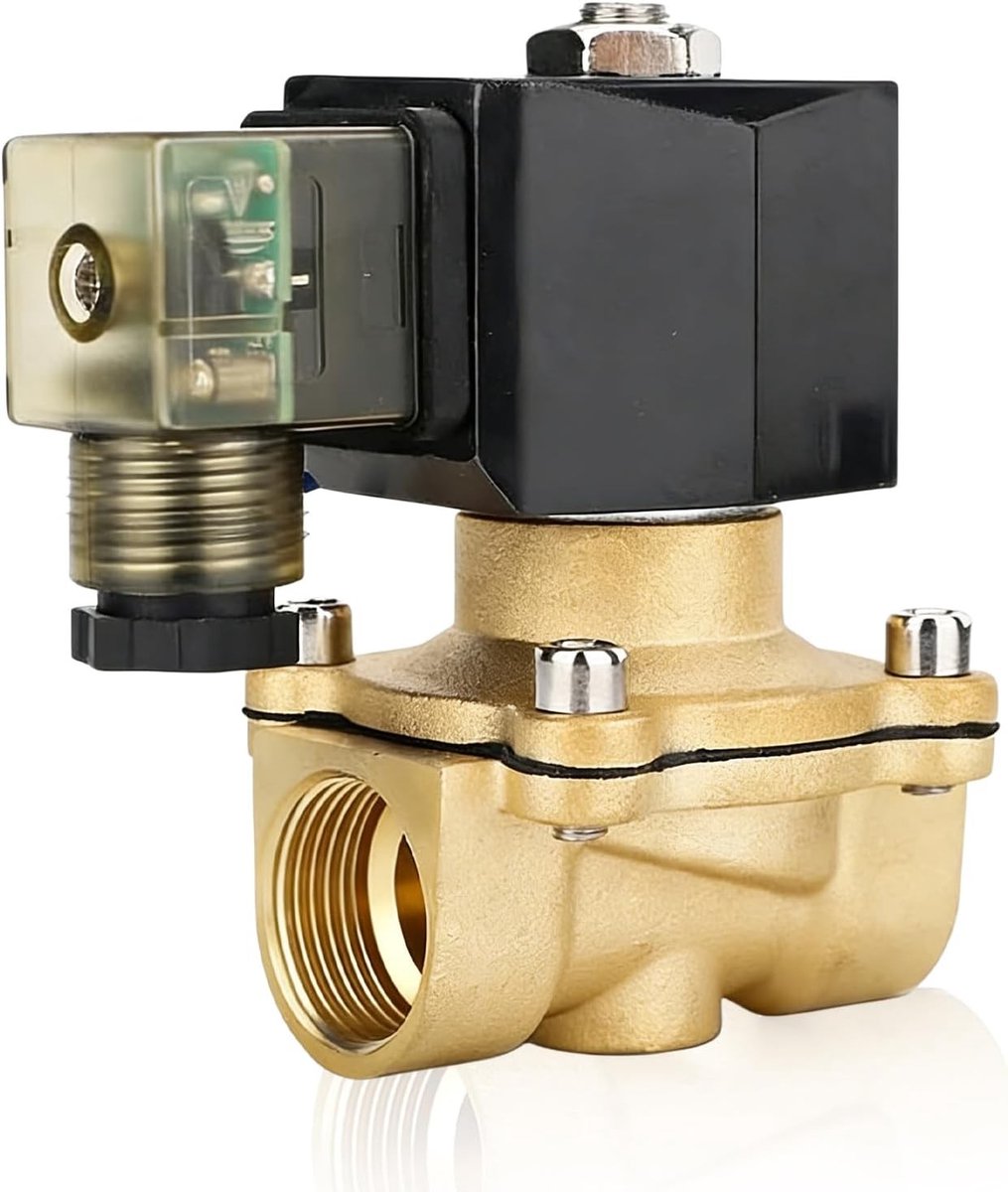 220V AC Solenoïde Ventiel van Messing: G1/2 DN15 Elektrisch Gesloten Ventiel, Direct Gecontroleerd NC Direct Werkend Ventiel voor Water en Vloeistoffen